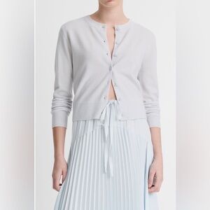 Vince
Tipped Half
Moon Cardigan COLOR: Opal Grey/Optic White
SIZE: XL